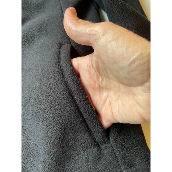 E-Studio Womens Fleece Jacket With Faux Fur Trim Size L Y2K Black - Picture 9 of 9